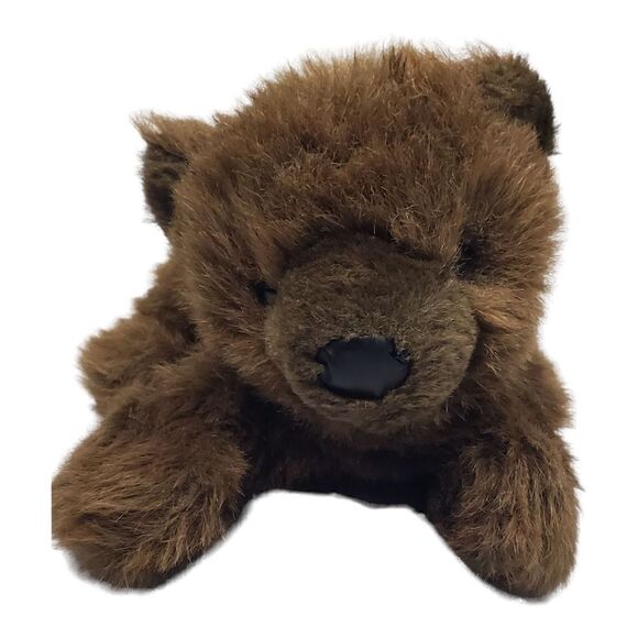 Vintage Dakin Applause Grizwald Grizzlie Bear Plush Brown Realistic Laying 16" - Picture 1 of 11